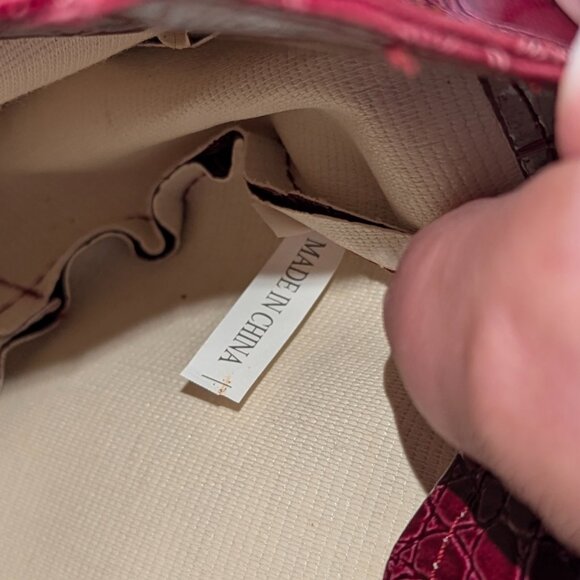 Wine Faux Snakeskin Purse - Picture 9 of 12